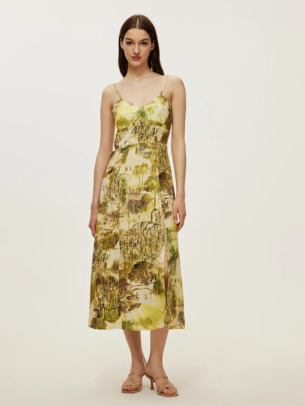 Floral Print Spaghetti Strap Bustier Dress