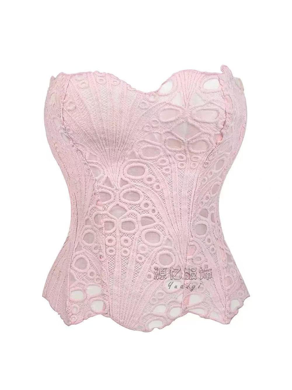 Valencia Mesh Lace Tie Back Tube Top