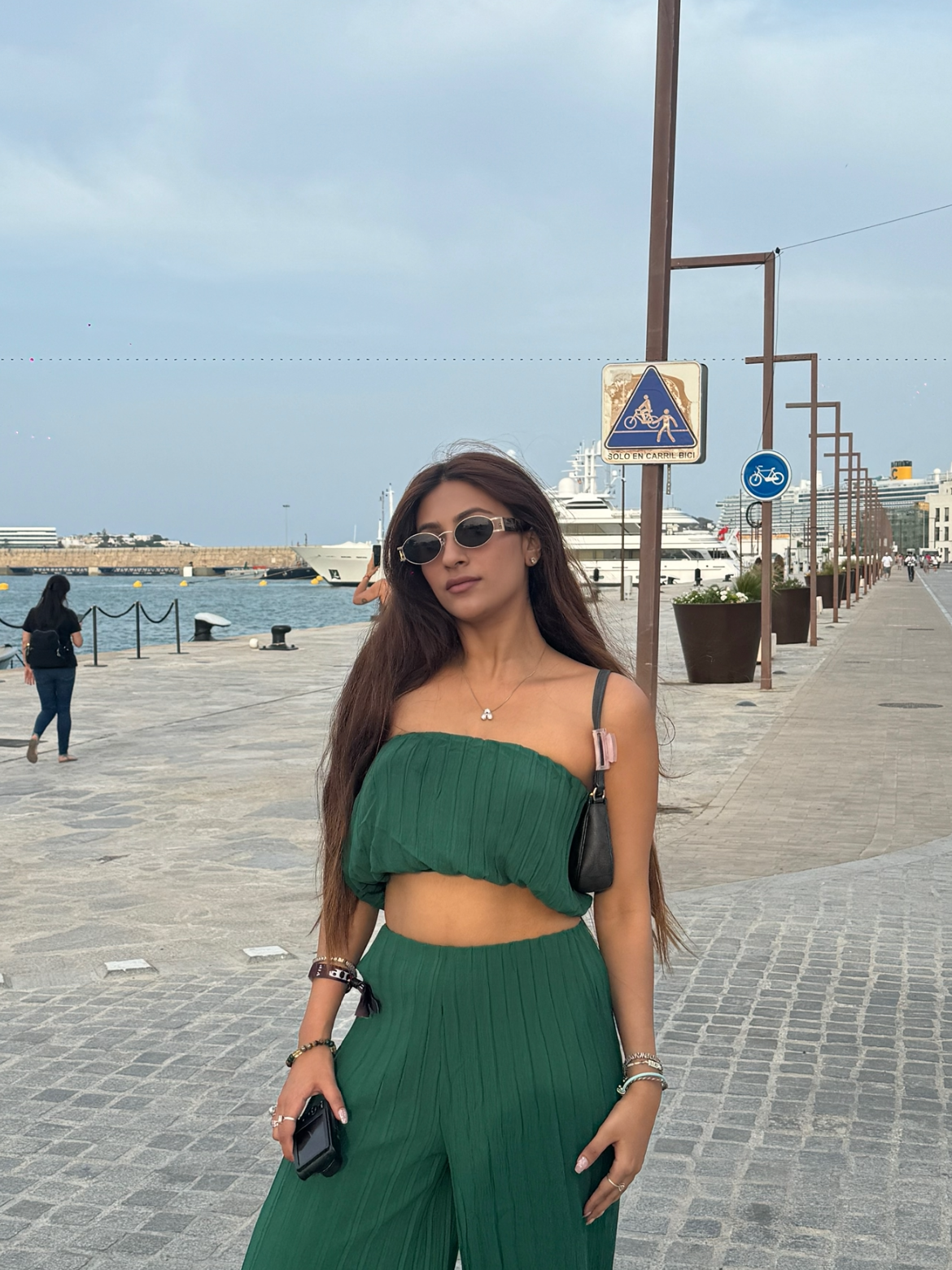 Pleated Tube Top & Wide Leg Pant Coord Set