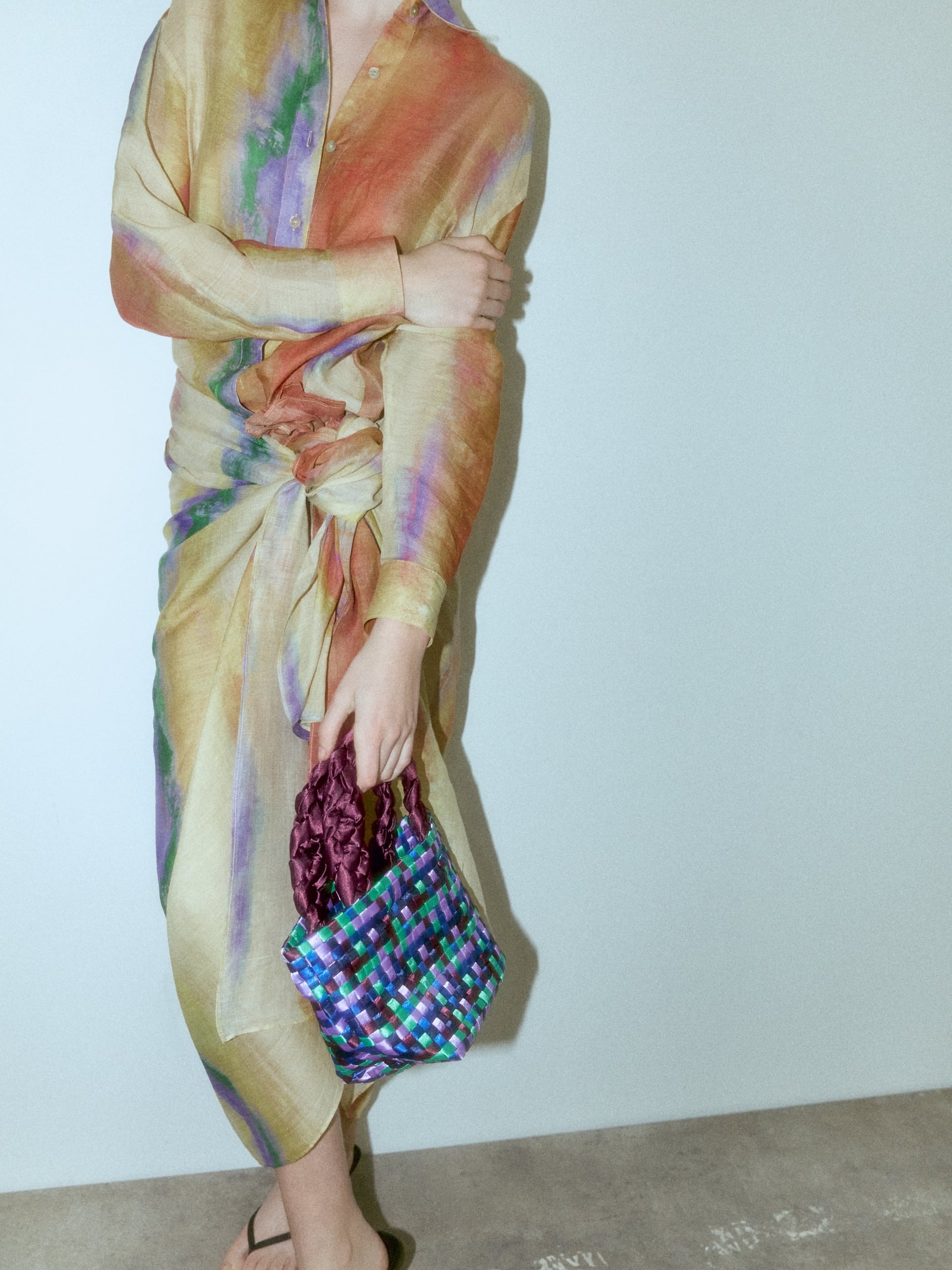 Tie & Dye Cotton Shirt & Skirts Coord Set