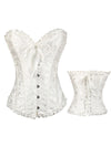 Jacquard Print Lace-up Corset Tube Top