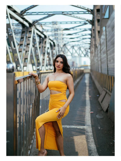 Hollow Out Tube CutOut Slit Dress