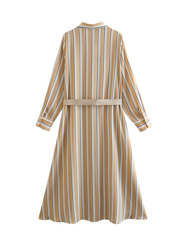 Striped Belted Dress
