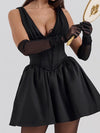 V Neck Corset Short Dress