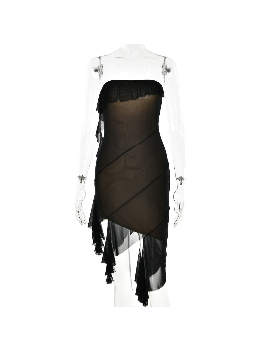 Ruffle Tube Top Sheath Dress