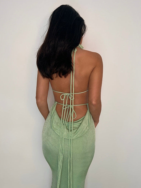 Lace up Tube Top & Pleated Skirt Set