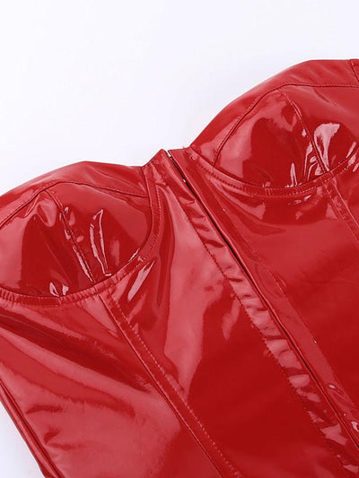 Tube Bodycon Leather Short Dress