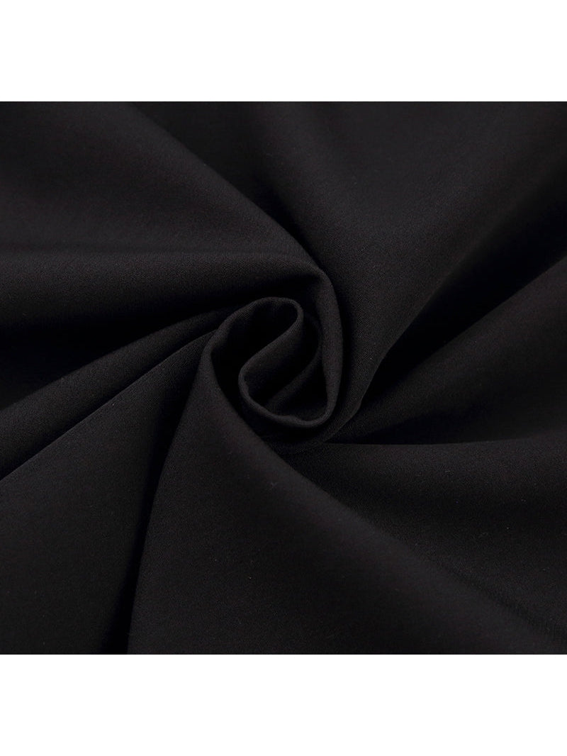 Black Short Sleeve V Neck A Line Dress