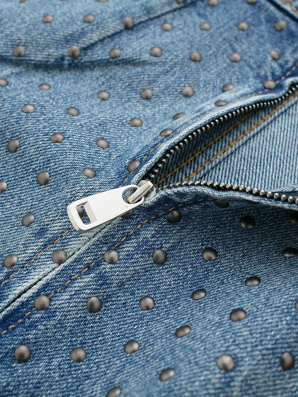 Rivets Studded Denim Corset Dress