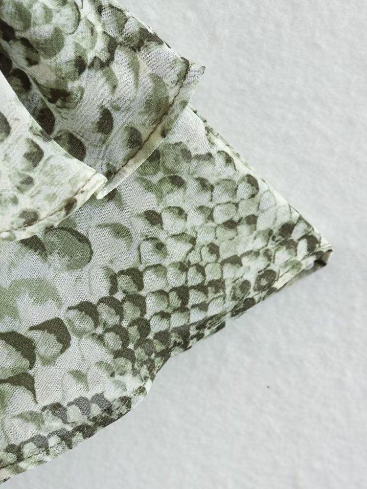 Spring Animal Print Pleated Mini Dress