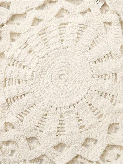 Apricot Floral Crochet Top