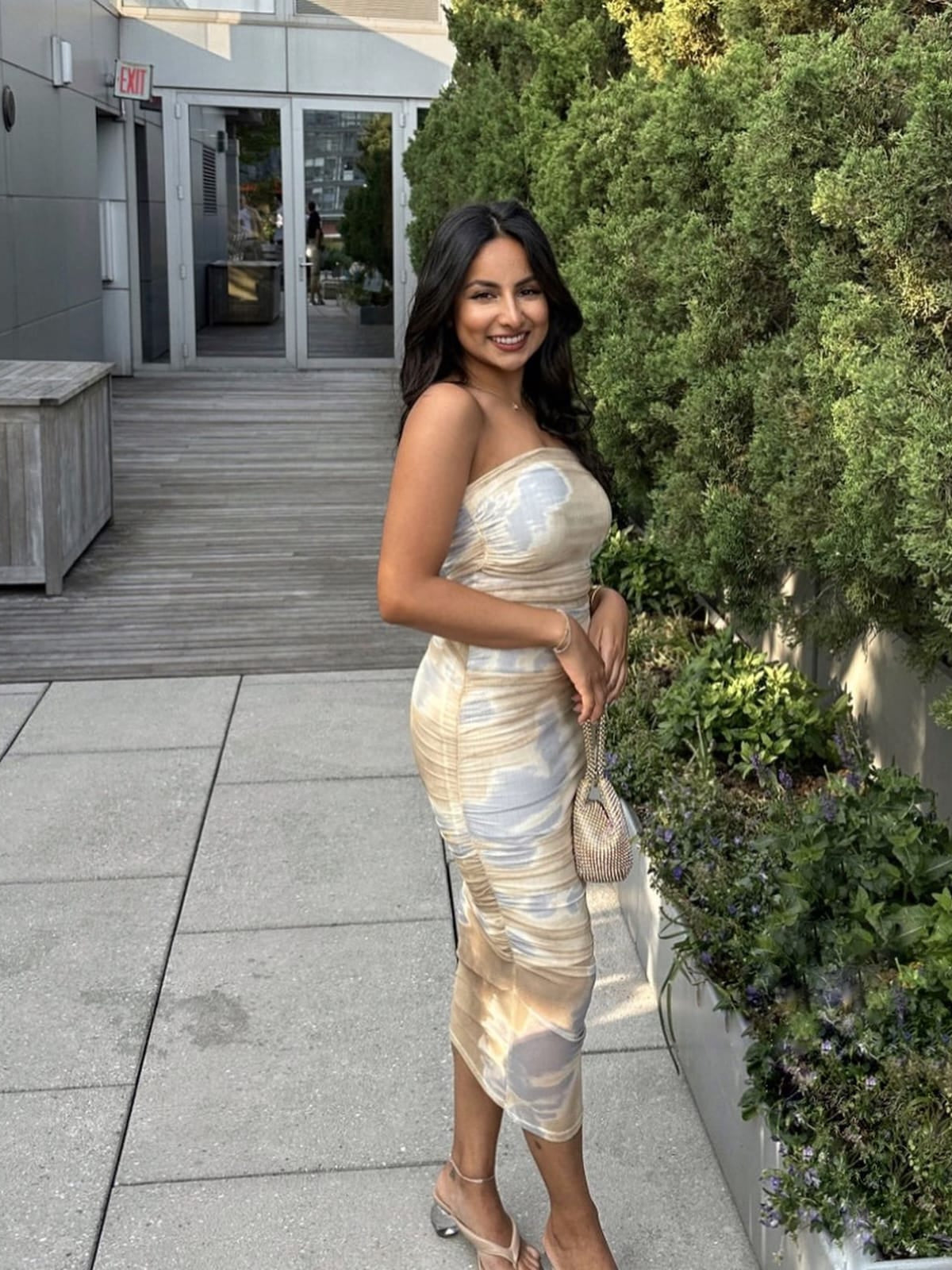 Tie Dye Print Mesh Tube Top & Skirt Coord Set