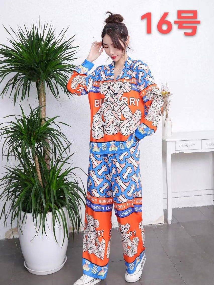 Print B U Shirt & Wide Leg Pants Coord Set