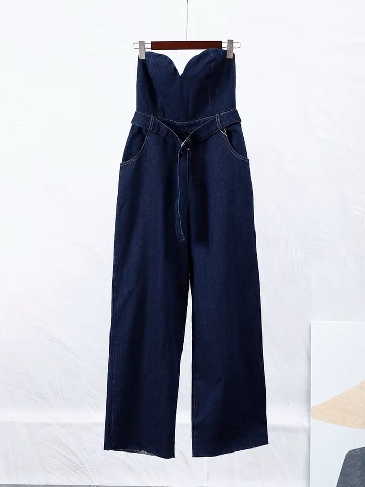 Denim Tube Jumpsuit