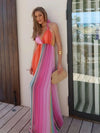 Tie Dye Halterneck Backless Maxi Dress