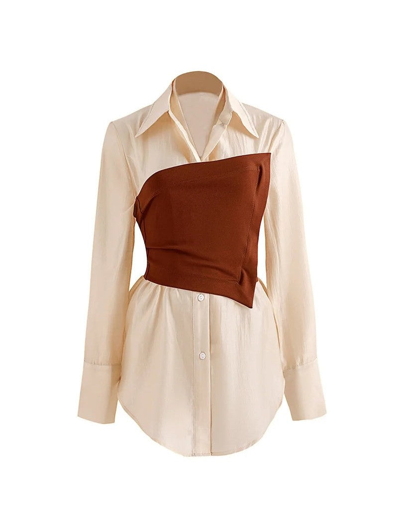 Corset Top & Plain Shirt