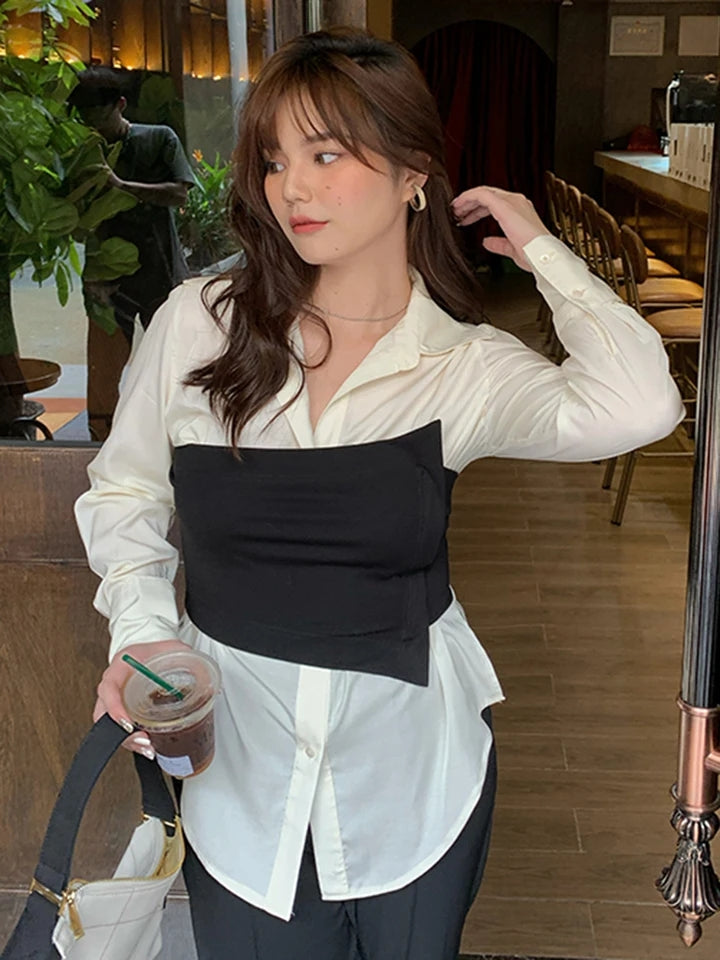 Corset Top & Plain Shirt