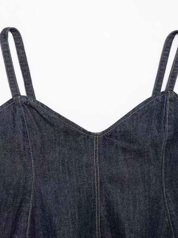 Indigo Sculpt Denim Cami Top