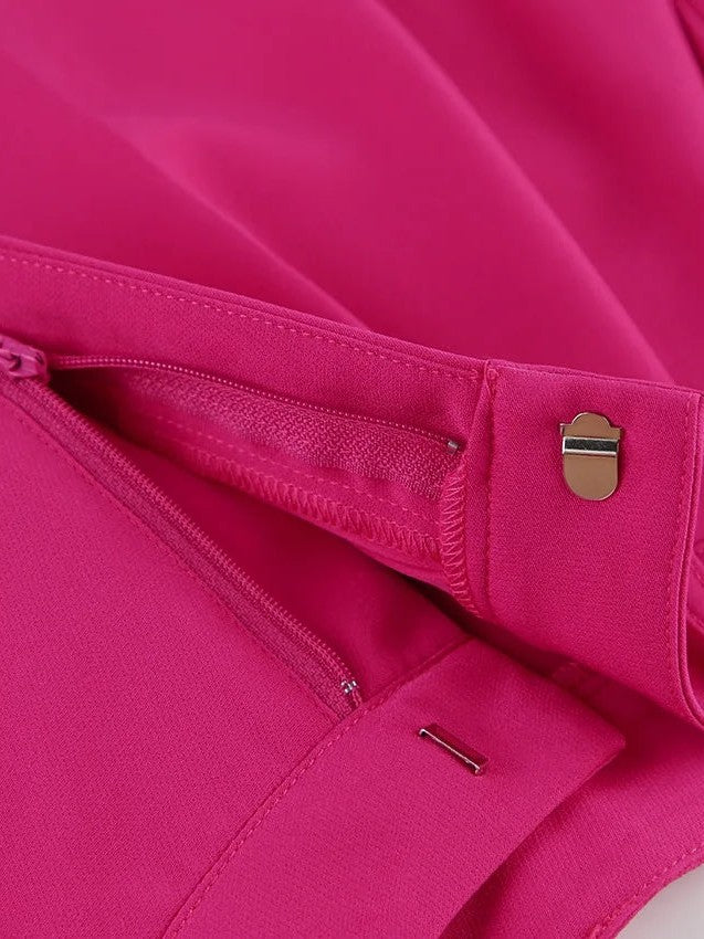 Poly Waist Coat Vest & Wide Leg Pants Coord Set