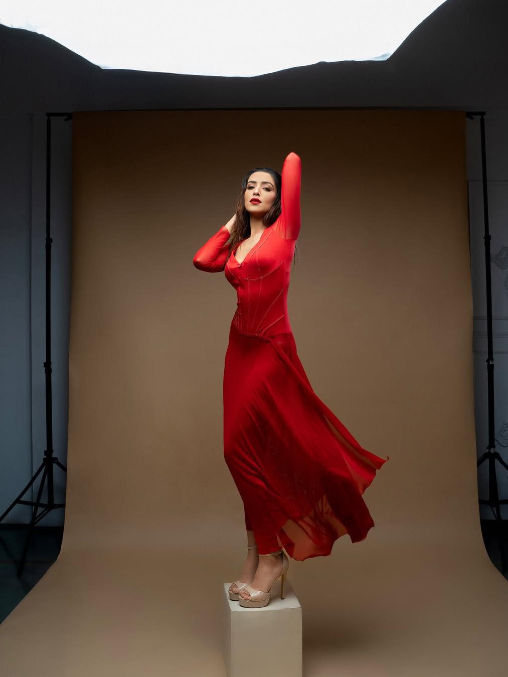 Mariam Full Sleeve Mesh See Through V Neck Jumpsuit