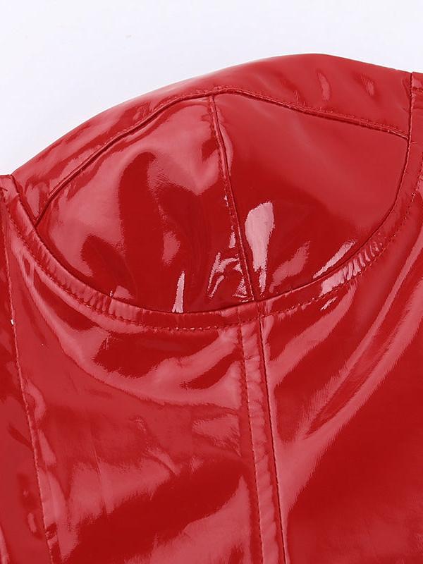 Tube Bodycon Leather Short Dress