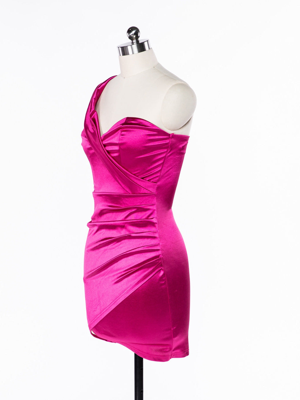 Irregular Asymmetric Bandeau Short Dress