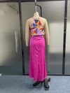 Printed V Neck Sleeveless Top & Skirt Coord Set