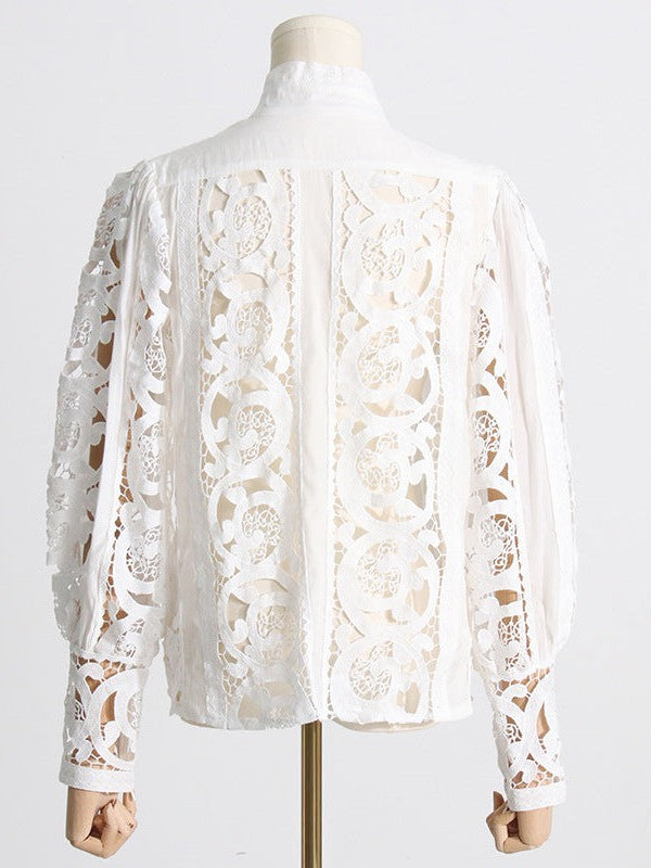 French Crochet Shirt Top & Shorts Coord Set