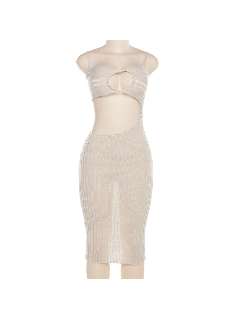 Spaghetti Strap Cutout Slim Sheath Dress