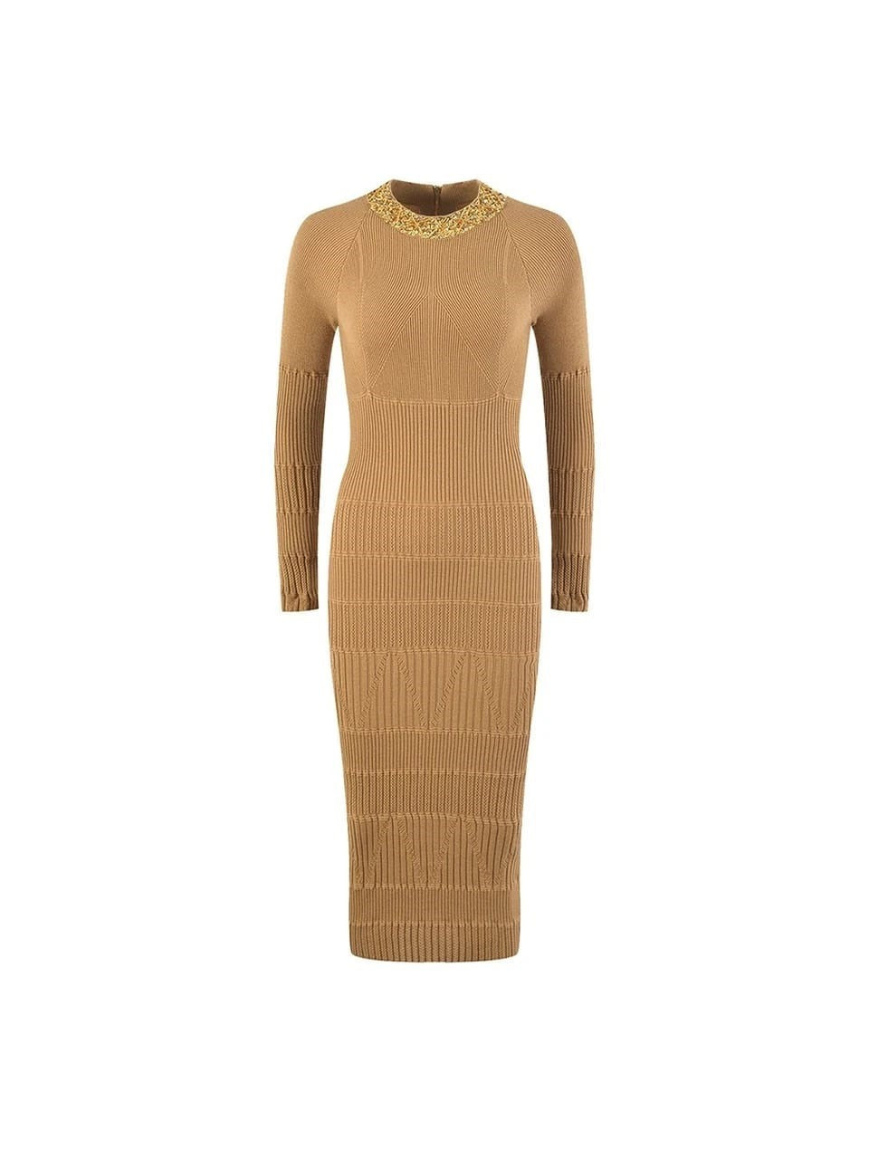 Print Golden Beaded Dress