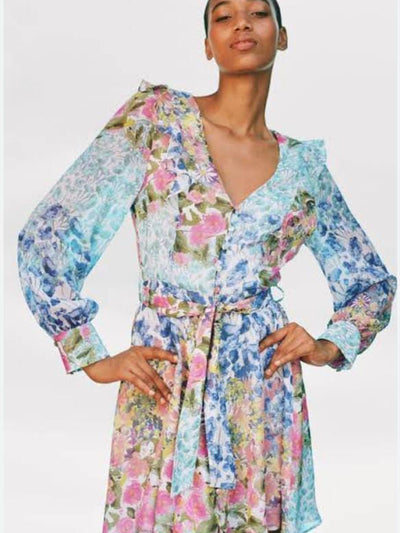 Floral Print Dress With belt