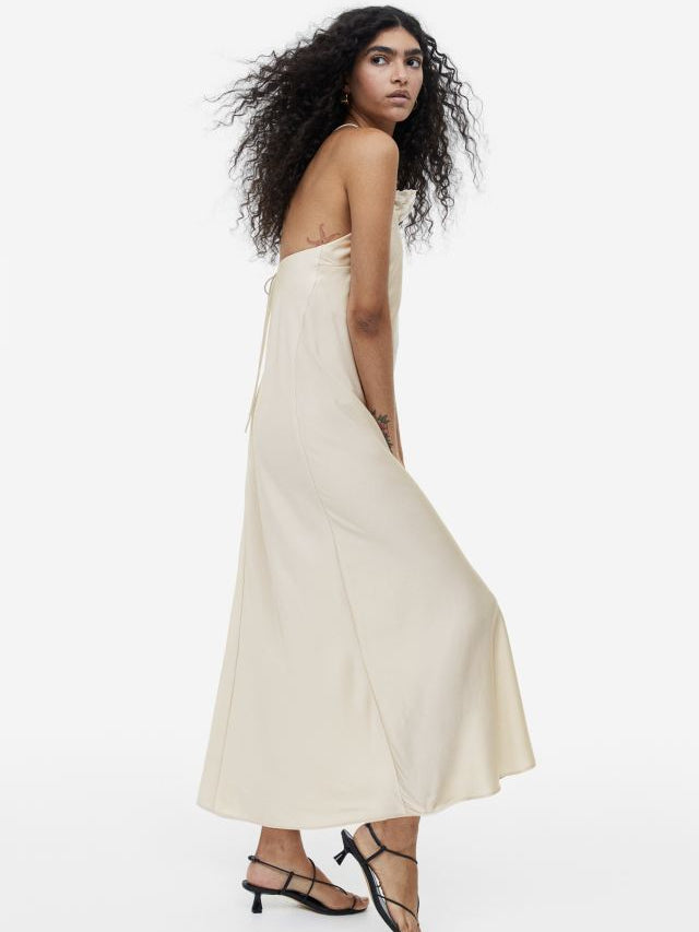 Applique Halter Neck Dress