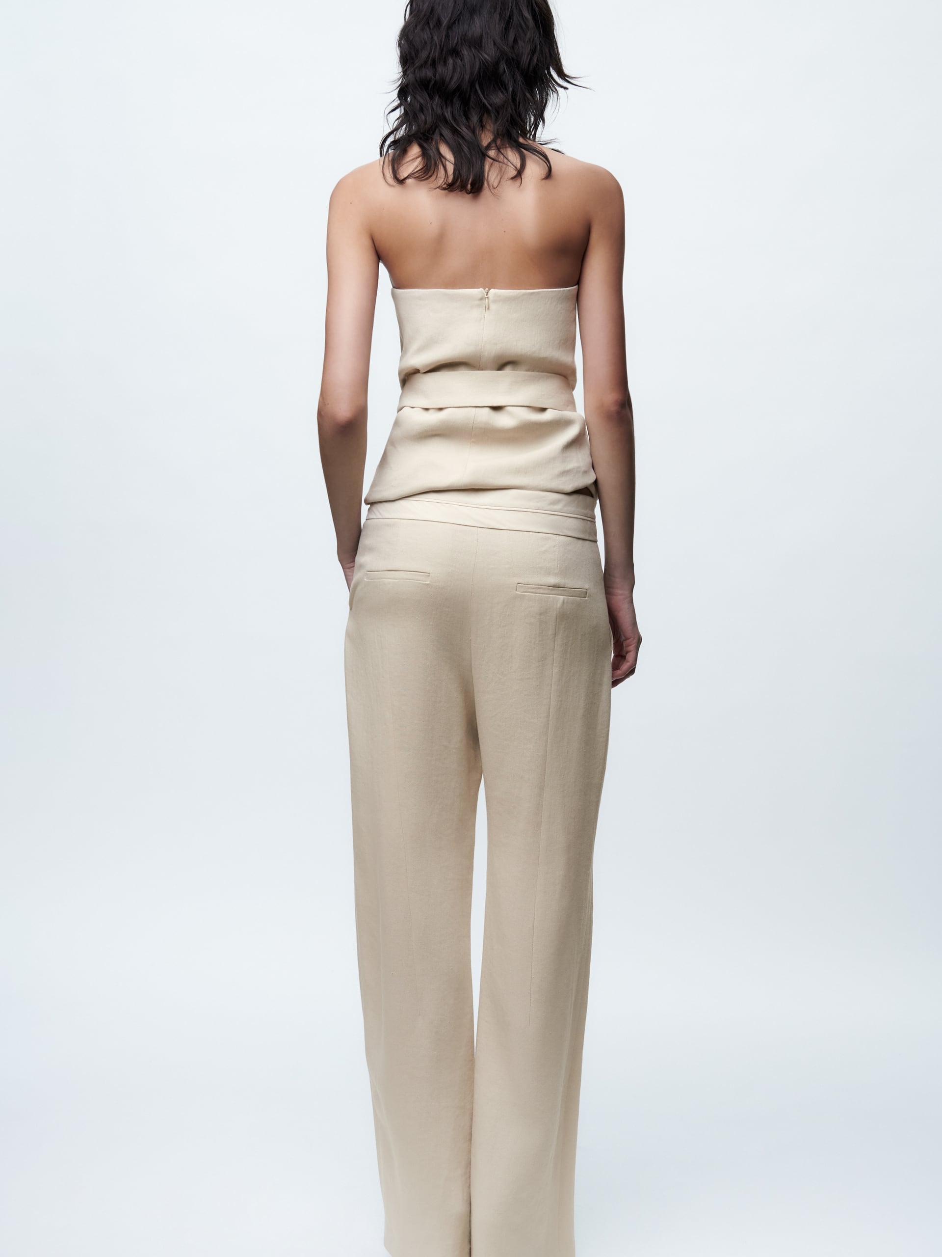 Tube Top & Pants Coord Set with Belt