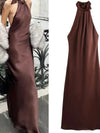 Halterneck Backless Maxi Dress