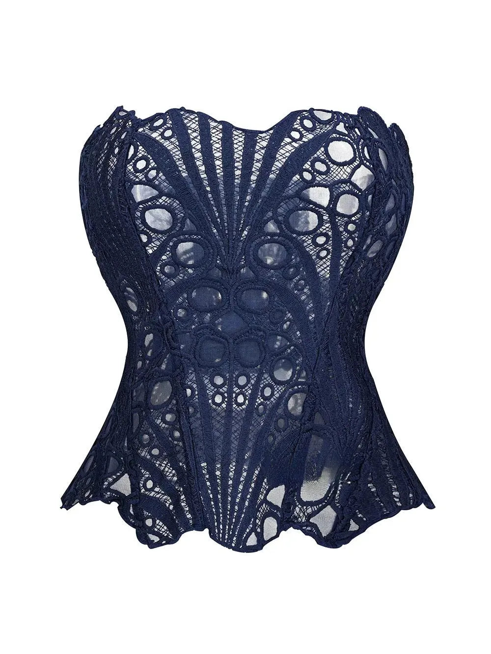 Valencia Mesh Lace Tie Back Tube Top