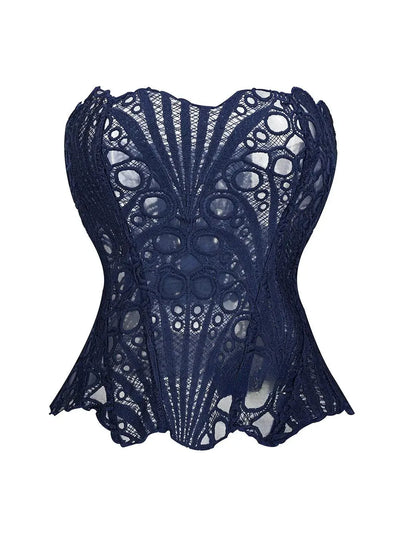 Valencia Mesh Lace Tie Back Tube Top