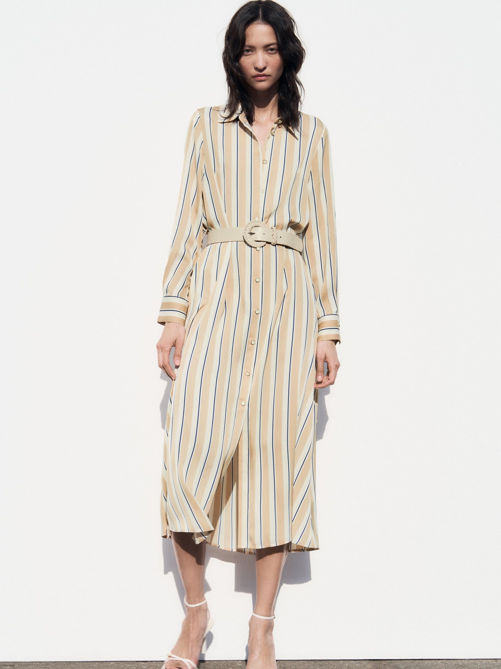 Striped Belted Dress