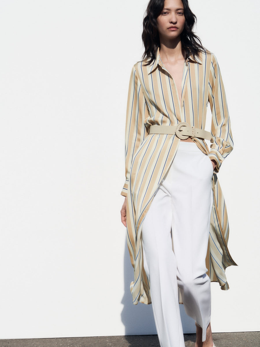 Striped Belted Dress