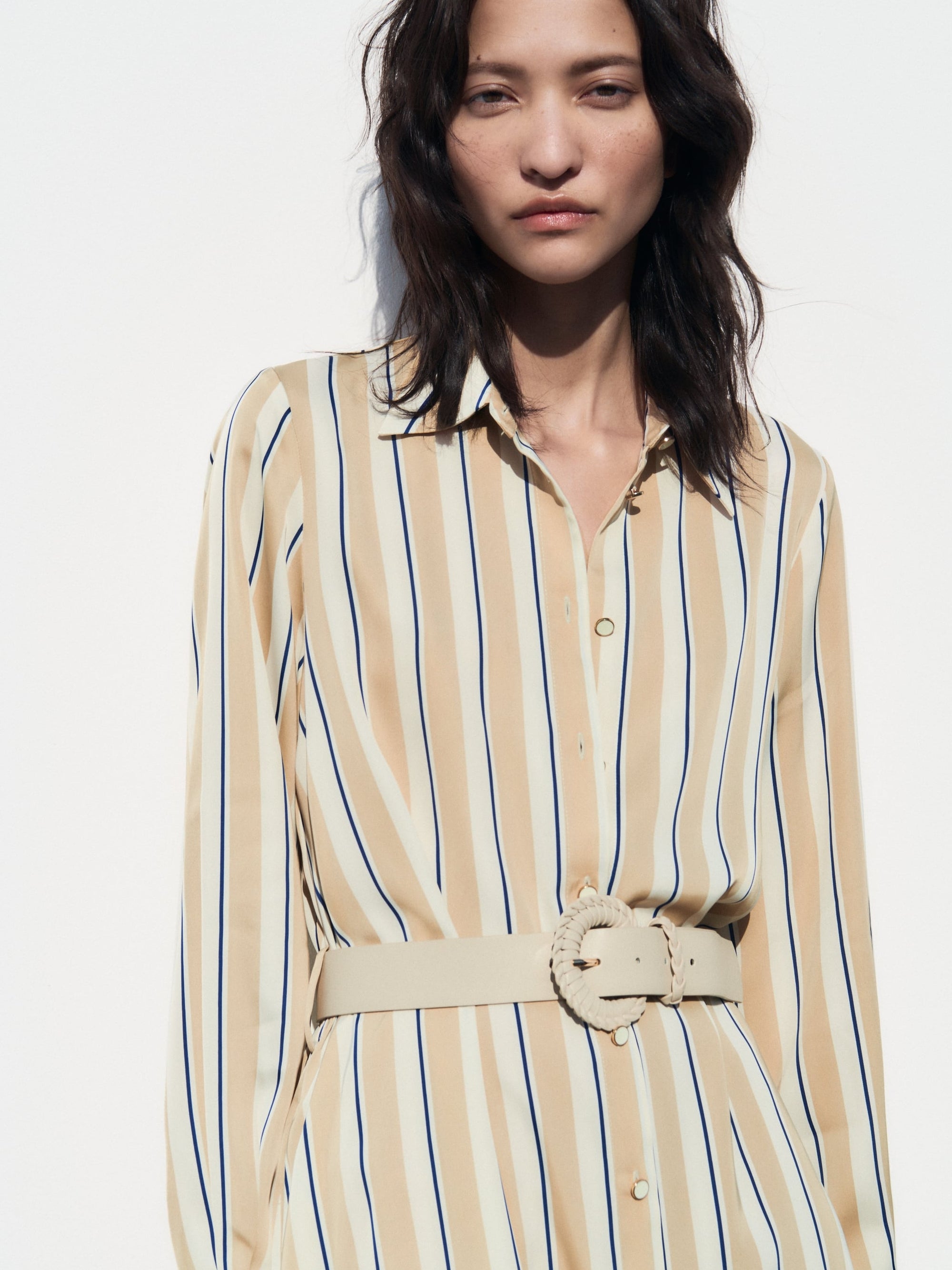 Striped Belted Dress