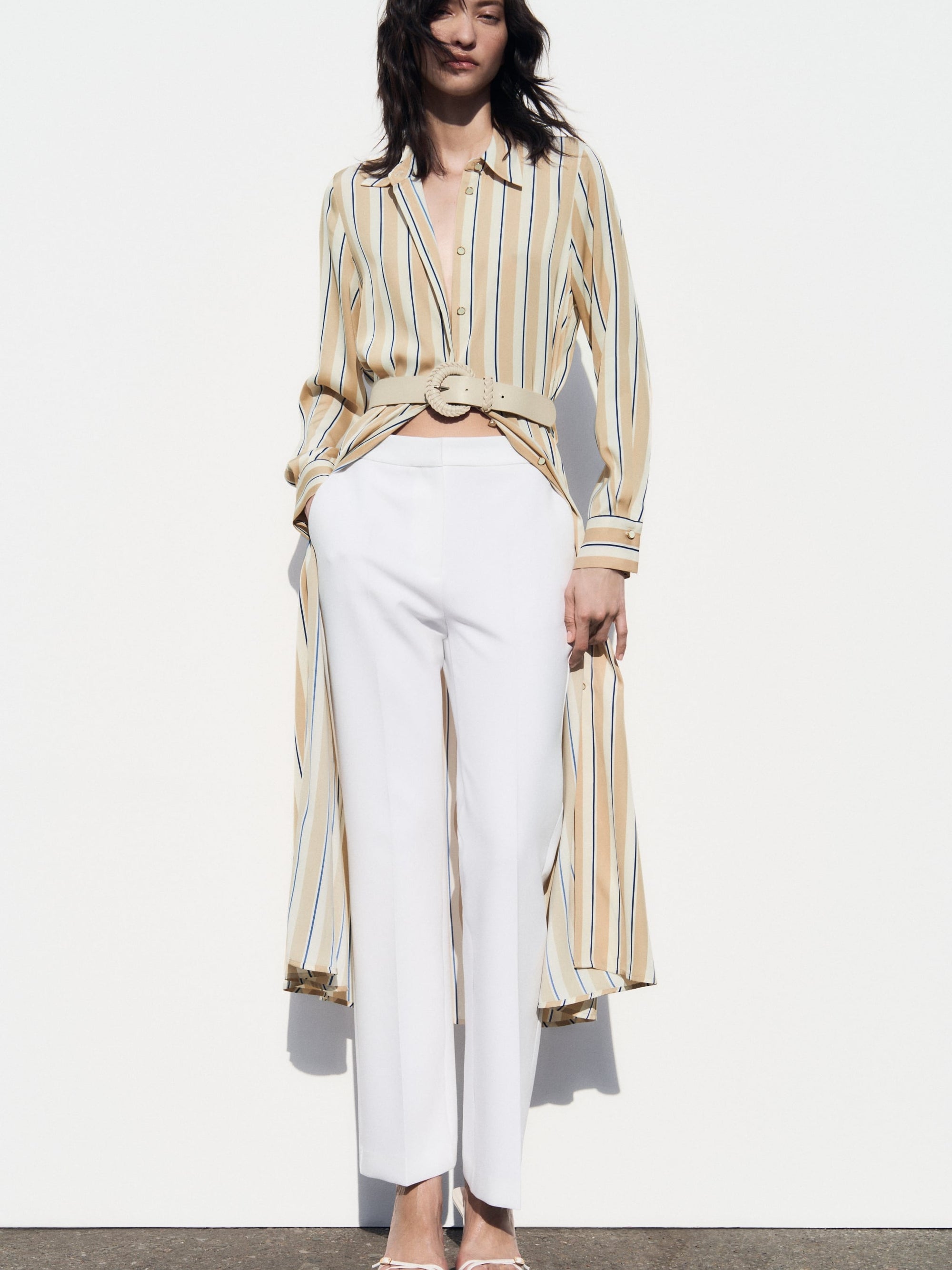 Striped Belted Dress