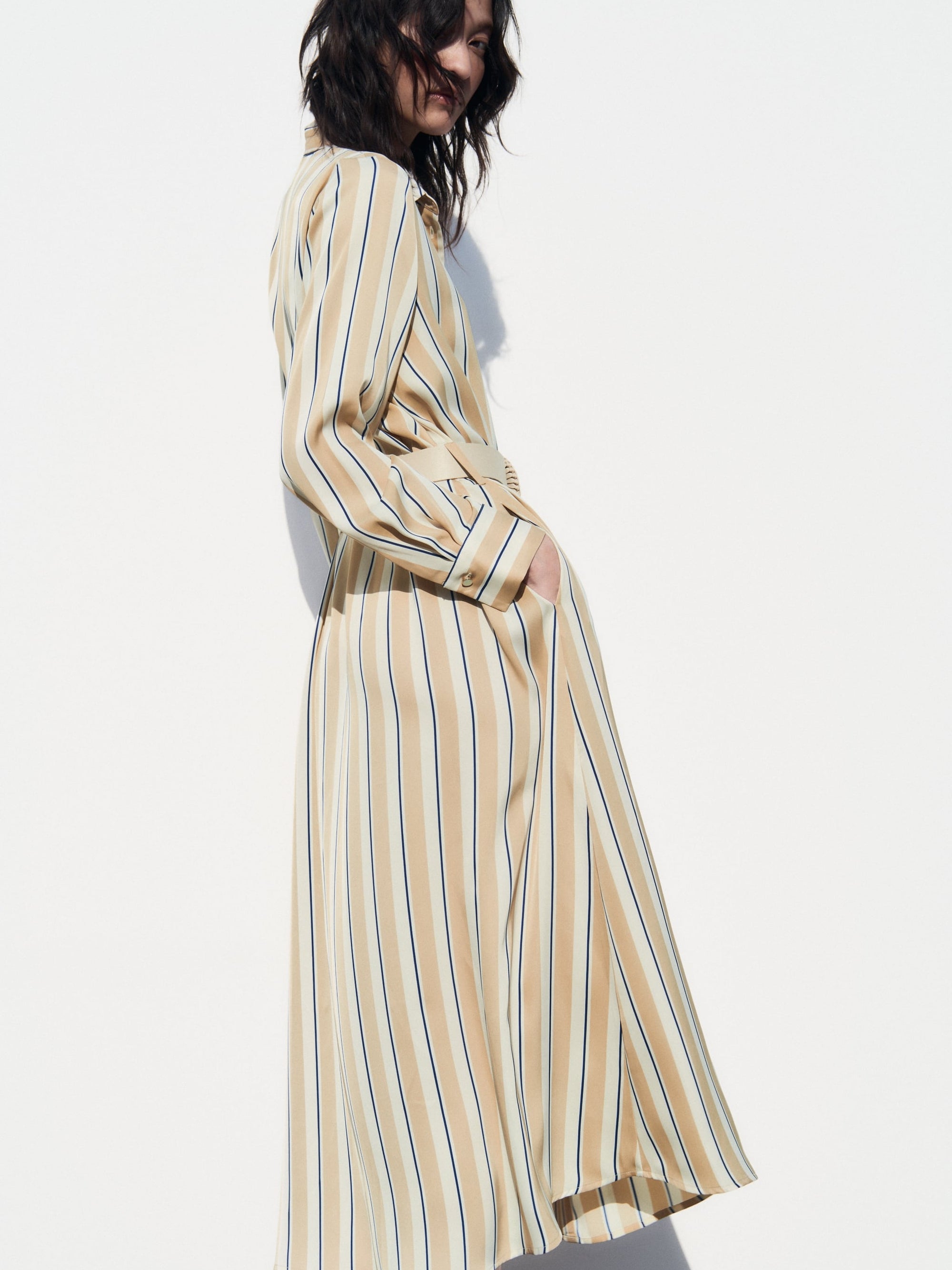 Striped Belted Dress