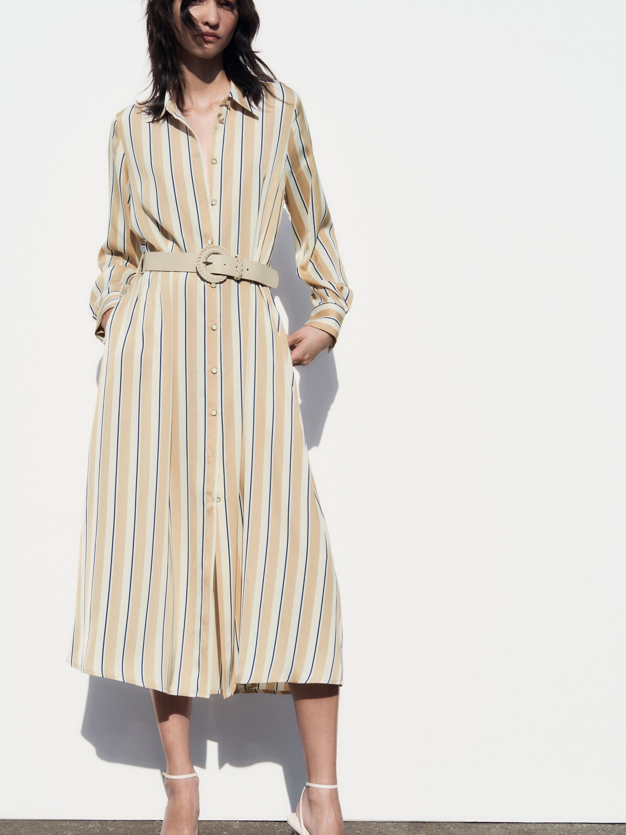 Striped Belted Dress