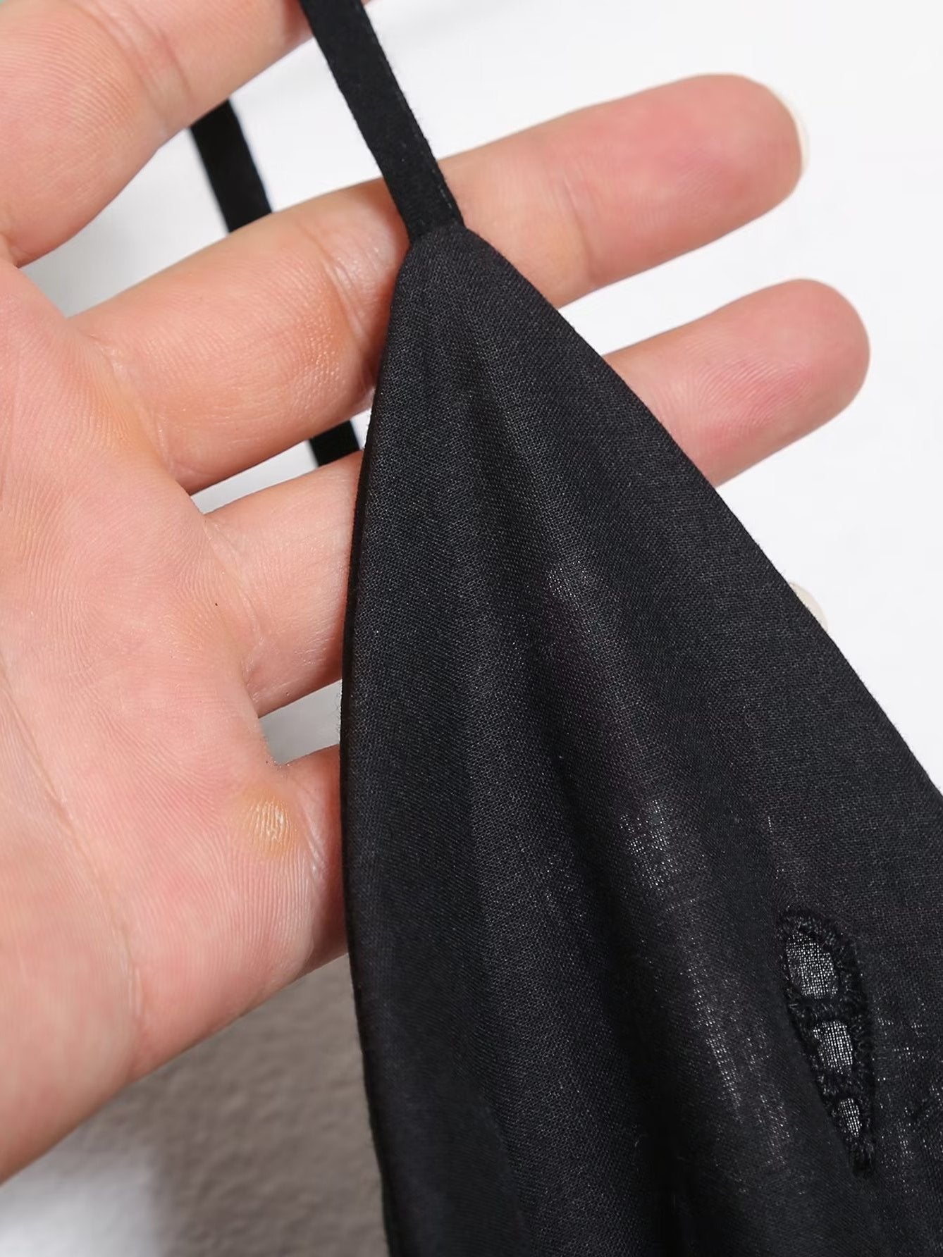 Black Hollow Out Short Cami Dress