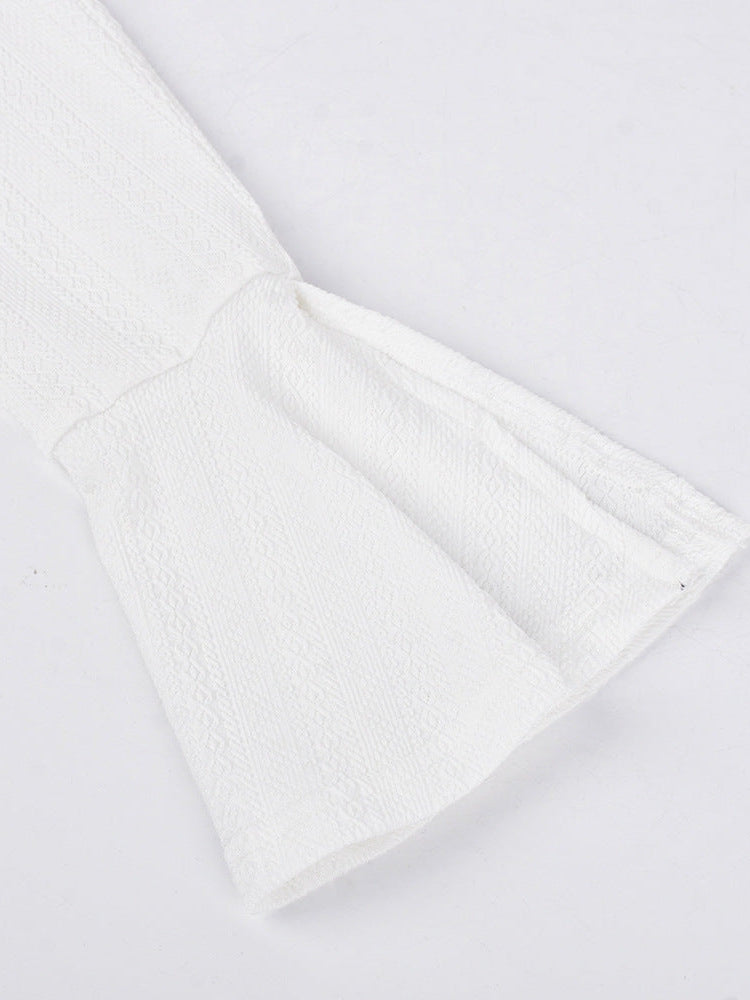 Knitted Bell Sleeve Bandeau Top & Hip Skirt Set