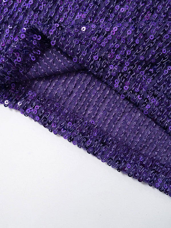 Backless Sequins Split Strap Maxi Dress