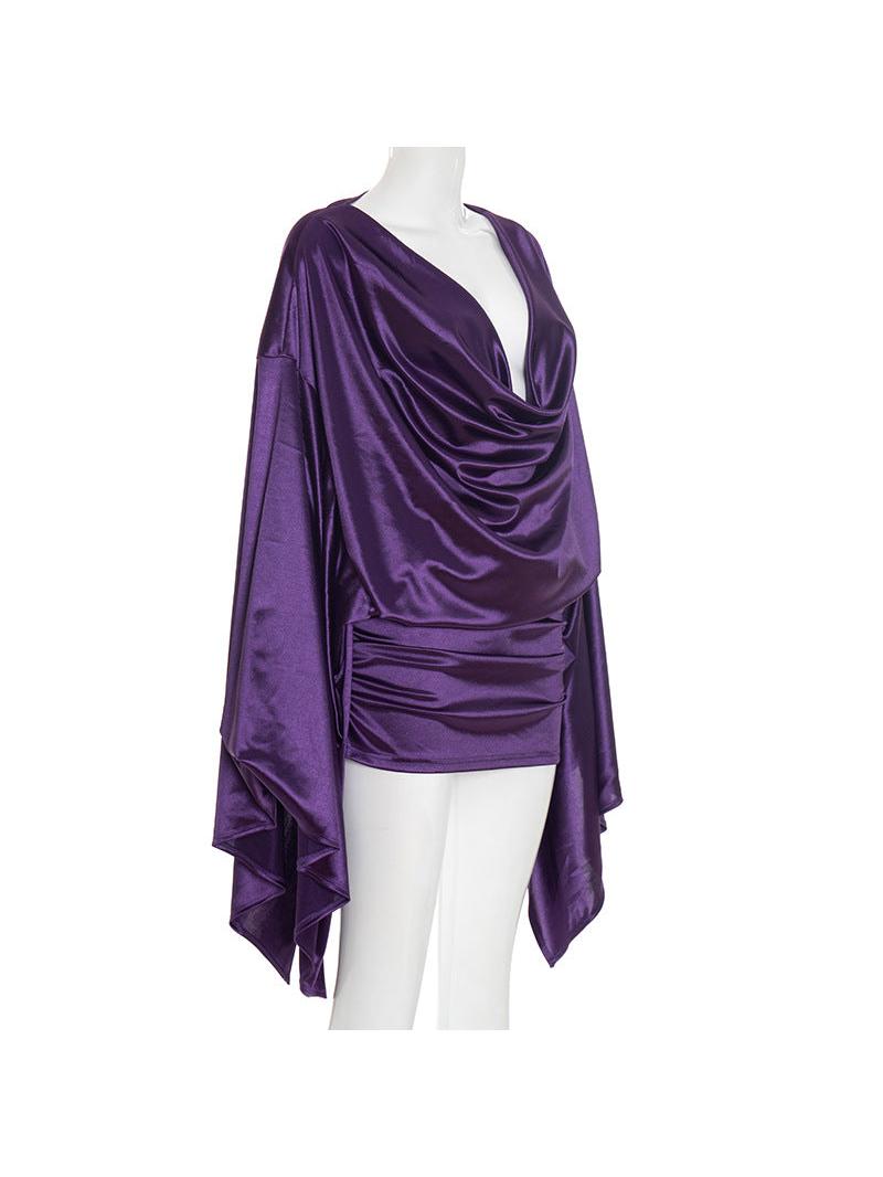 Silk Swing Collar Sleeve Sheath Dress