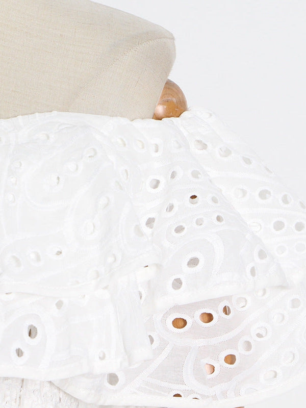 Off Shoulder Embroidered Cutout Maxi Dress