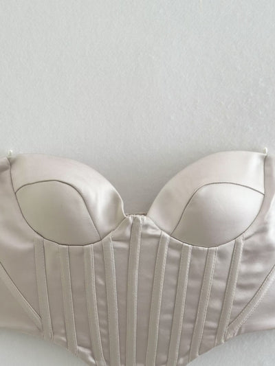 Silk Satin Textured Corset Top