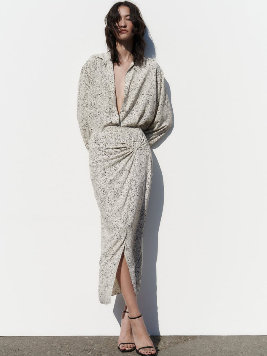 Animal Print Shirt & Skirt Coord Set