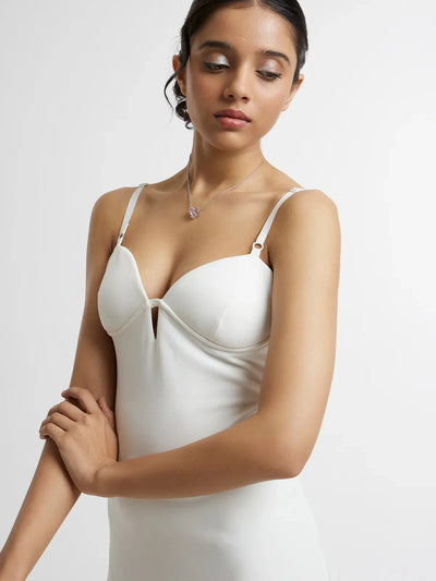 Sweetheart Neck Hollow Out Midi Dress